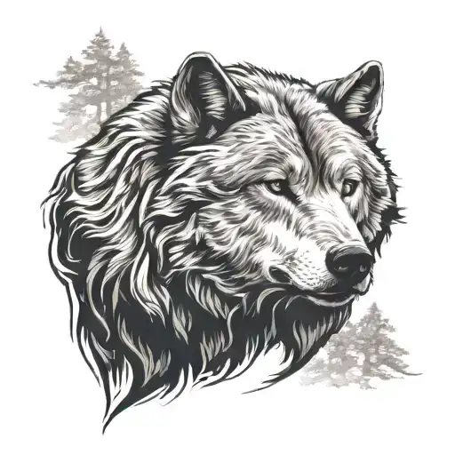 Wolf Bear Silhouette