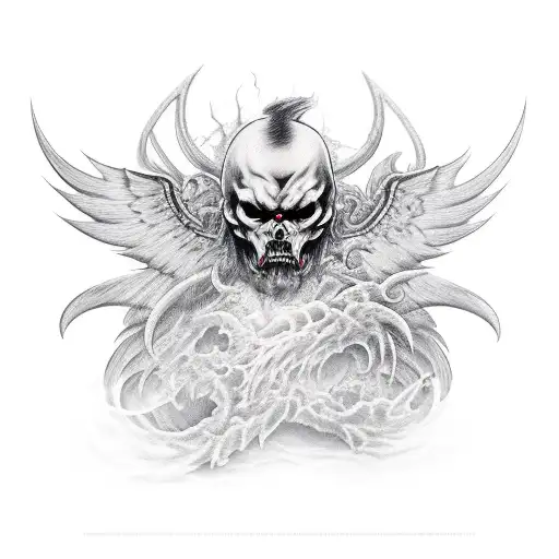 Dark Manly Demon With Wings