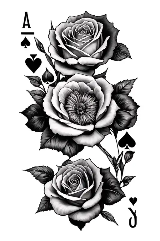 Ace Of Cards Surrounded By Roses