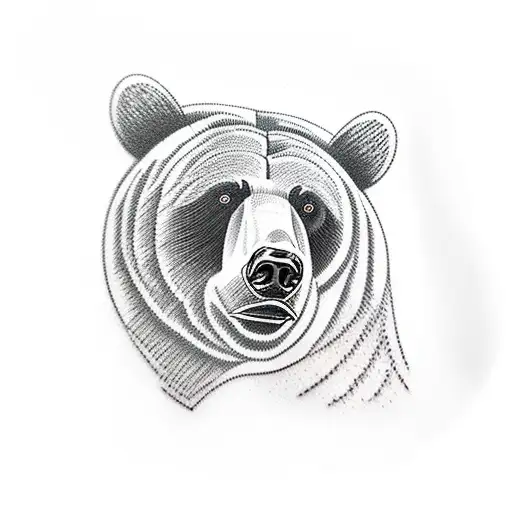 Bear With A Half Black And Half White Nose