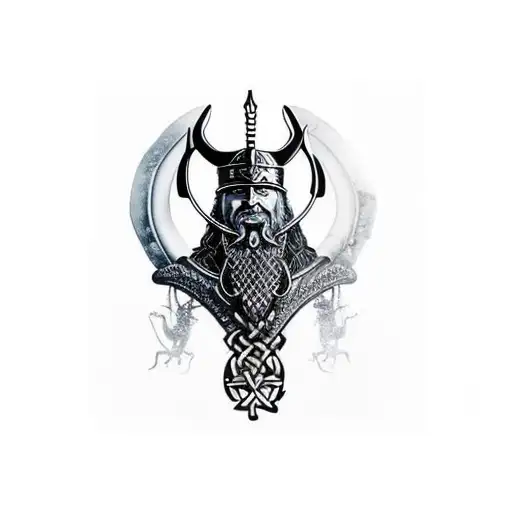 Viking Odin With Raven Arm