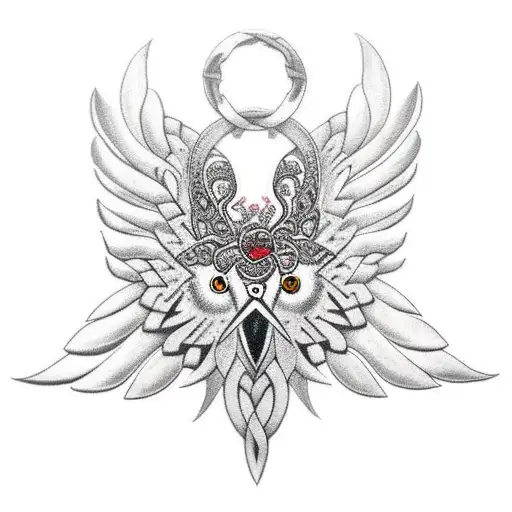 Celtic Raven With Cherryflowers