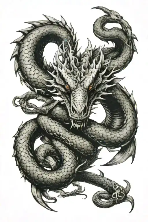 Dragon And Snake Intertwined