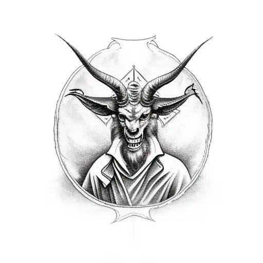 Baphomet With Church Background