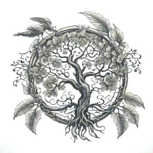 Tree Of Life With Intricate Angel