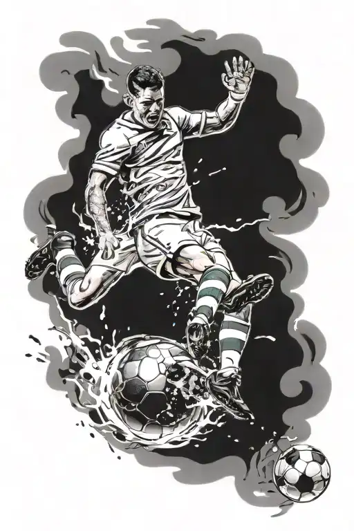 Football Player Kicking