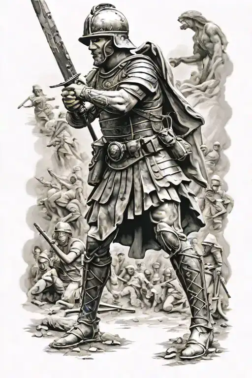 Roman Soldier War Scene