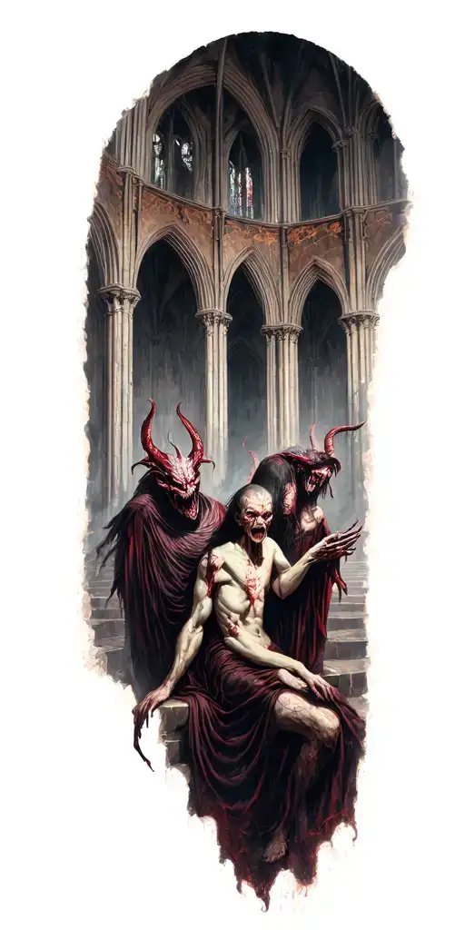 Demons Trapped In A Cathedral Surrounded By Dark