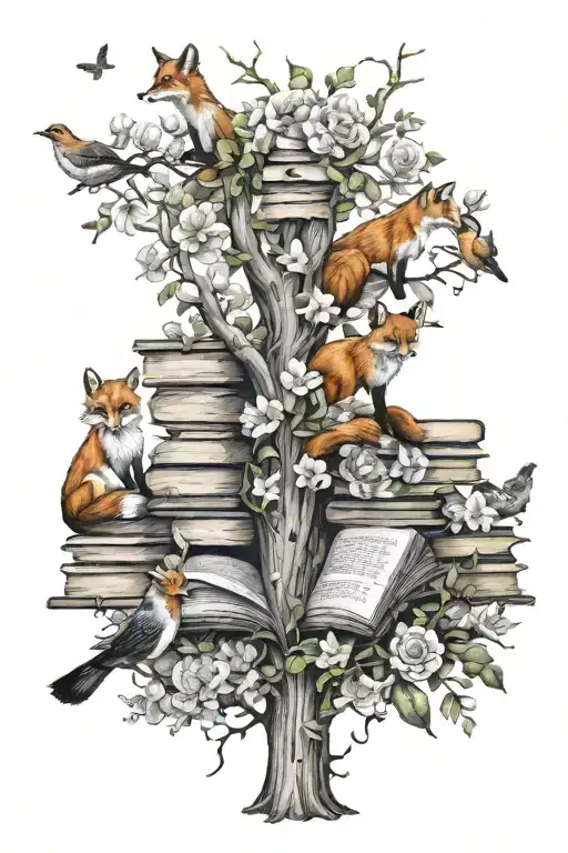 Fox Books Tree Flowers Birds