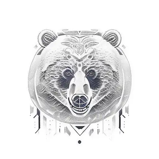 Half Vertical Face Of The Woman Of The Videoclip Wake Me Up And A Half Of A Bear Face