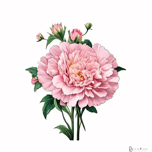 Pink Carnations With Robin