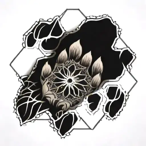 Octagon With Patterns And Bear Paw