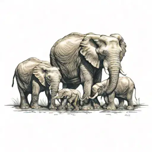 Elephant Familys And Roman Numerals