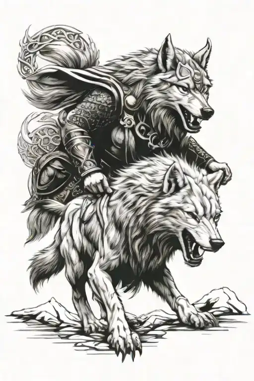Thor Y Fenrir Viking Norse Wolf