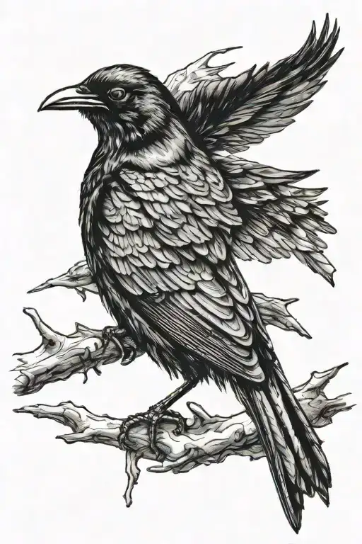 Grackle Black Bird Perched