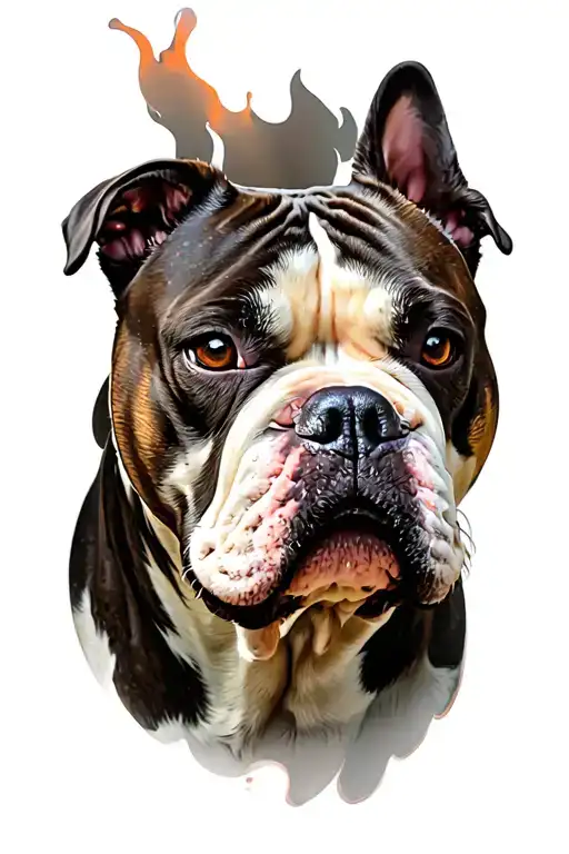 Three-headed Staffordshire Terrier Guards The Gates Of Hell