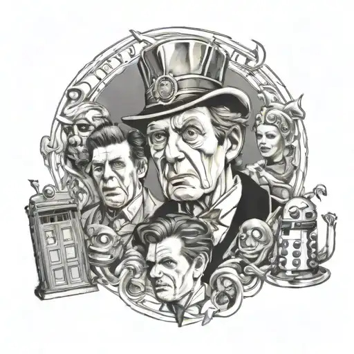 Portrait Of All The Dr Who Enemies Float By''