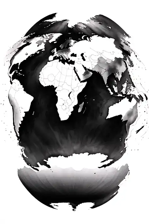 Black And White World Map