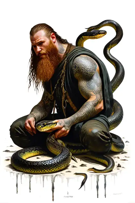 Ragnar Lothbrok In A Snake Pit Full Of Adders