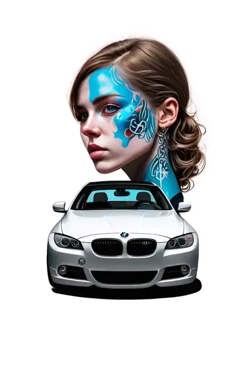 2013 Bmw E90 With Face Of A Female Behind It