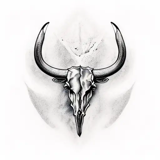 Destroyed Longhorn Skull On Side