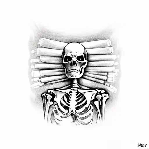 Half Skeleton Half Human Outlaw With Gun On A Stallion