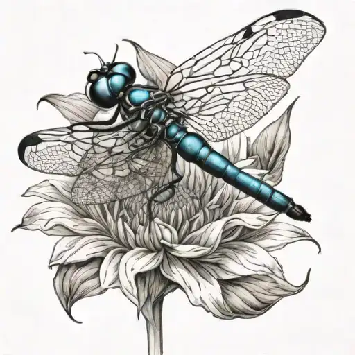 Dragonfly On Sunflower