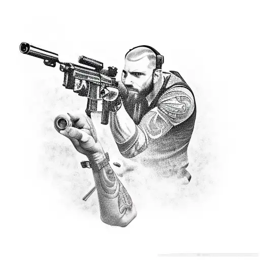 Guy Pulling Gun On Enemy