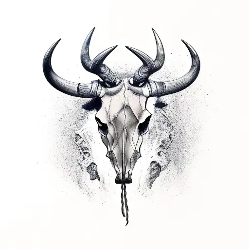 Destroyed Bull Skull Side Sideview