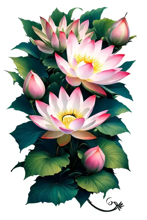 Lotus And Plum Blossom