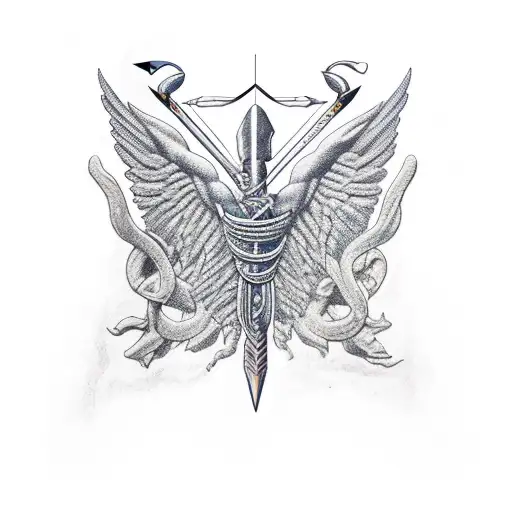 Apollo's Bow And Arrow Wrapped In Grapevine