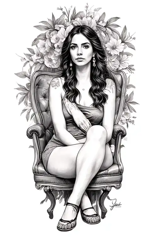 Mative American Woman Sitting