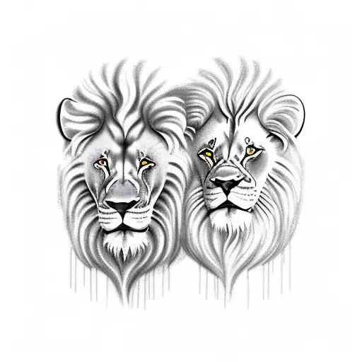 Lion Holding Gemini Pose