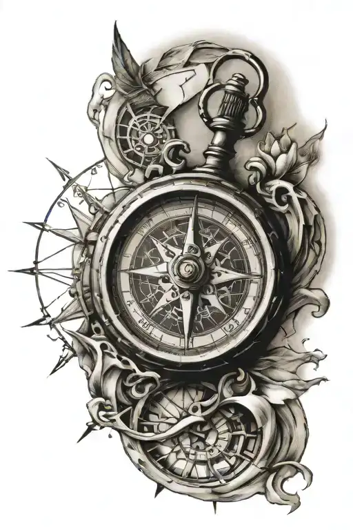 Compass Clock Map Anchor