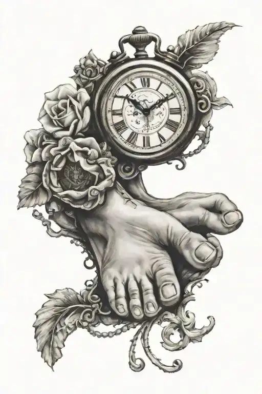 Baby Feet With Clock