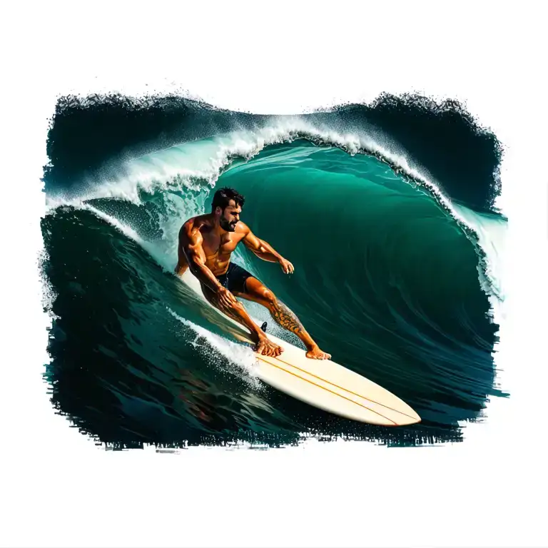 Hugh Jackman Surfing With Bottom Of Barefeet Showing