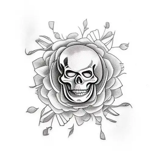 Funny Skeletons With A Flower Bouquet Under A Disco Ball During Party