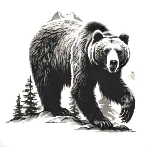 The Bear Stands In The Mountains