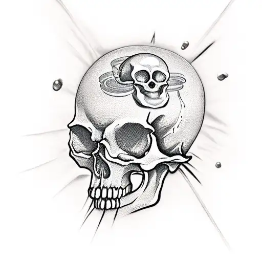 Skull With A Melting Candle Ontop