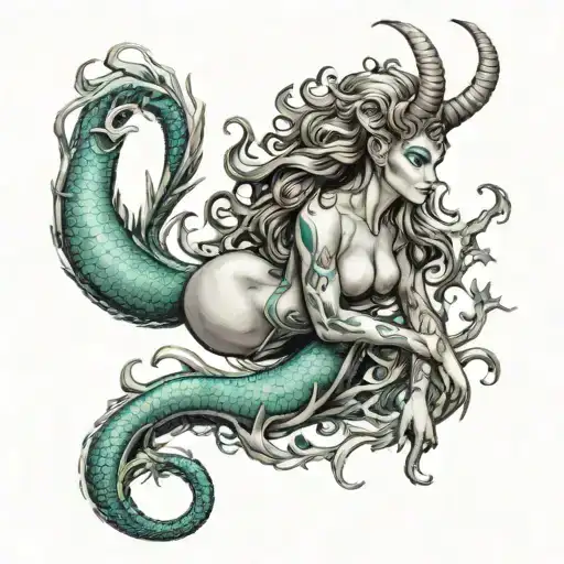 Capricorn Siren Full Body Teal