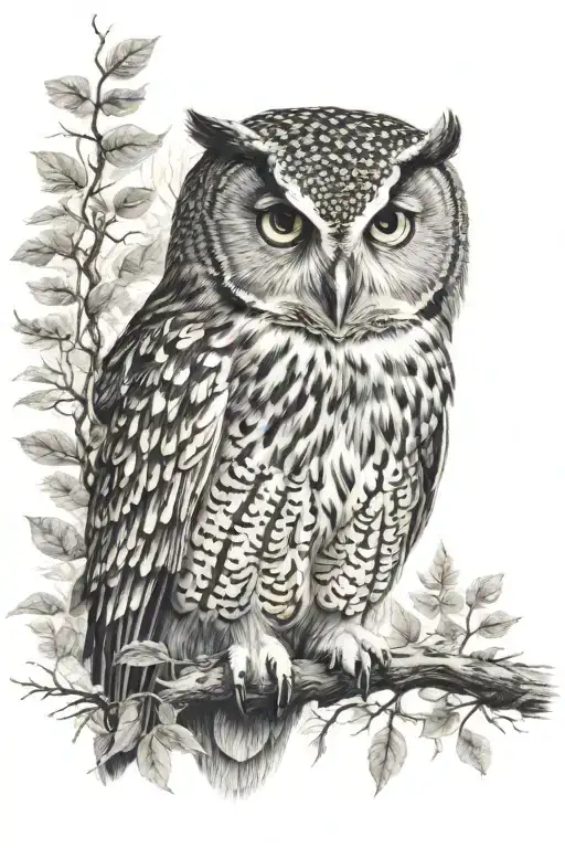 Owl In A Forest Scene With Hidden Within