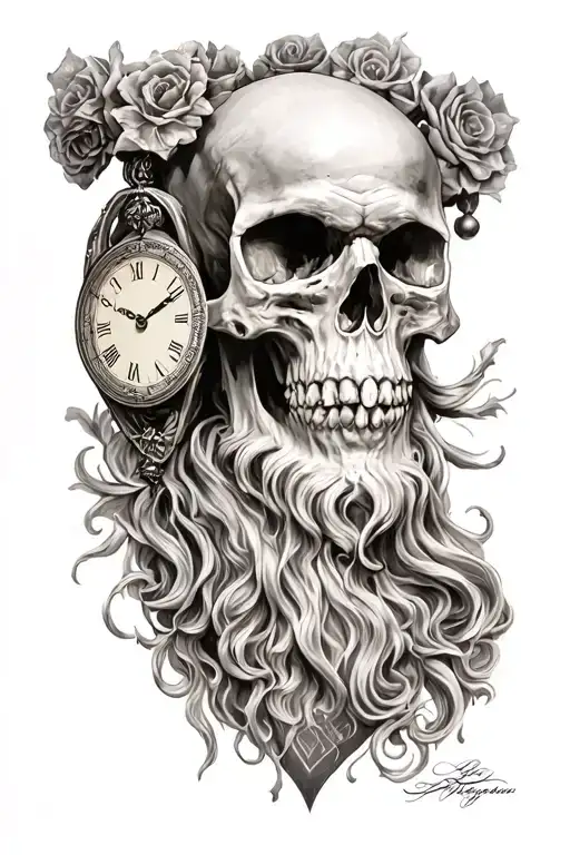Father Time With Skulls