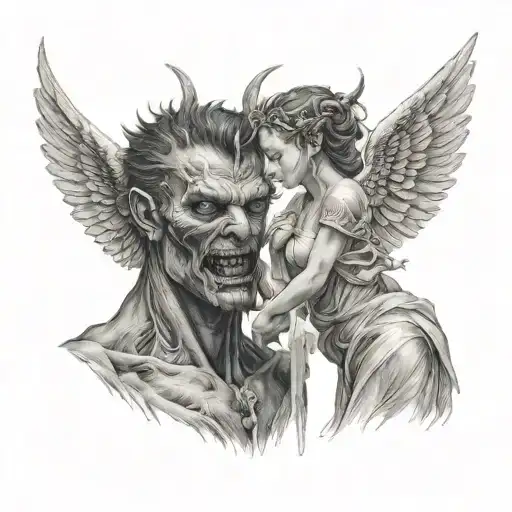 A Demon Prevents An Angel From Speaking