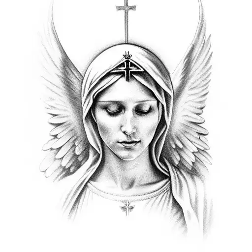 Virgin Mary With Archangel Michael