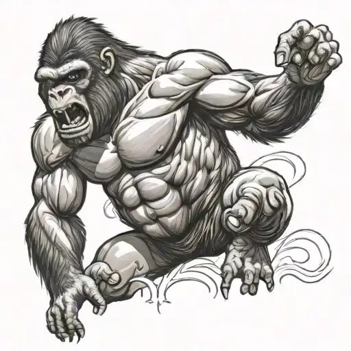 Angry Muscular Gorilla Full Body