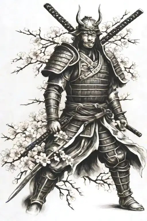 Samurai Warrior Cherry Blossom Tree