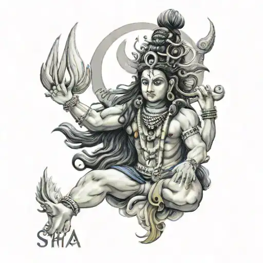 Lord Shiva At The Background Representing