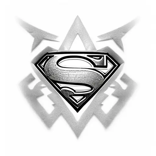 Superman Logo 3D Bursting From Skin