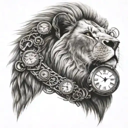 Lion With Pocket Watches Around Neck