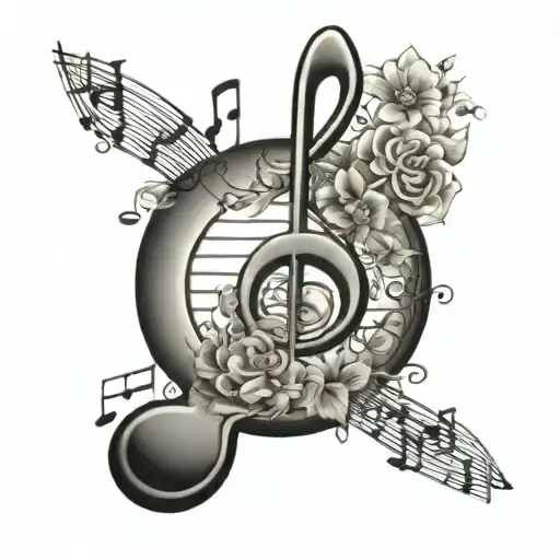Combining Musical Notes With Floral Elements